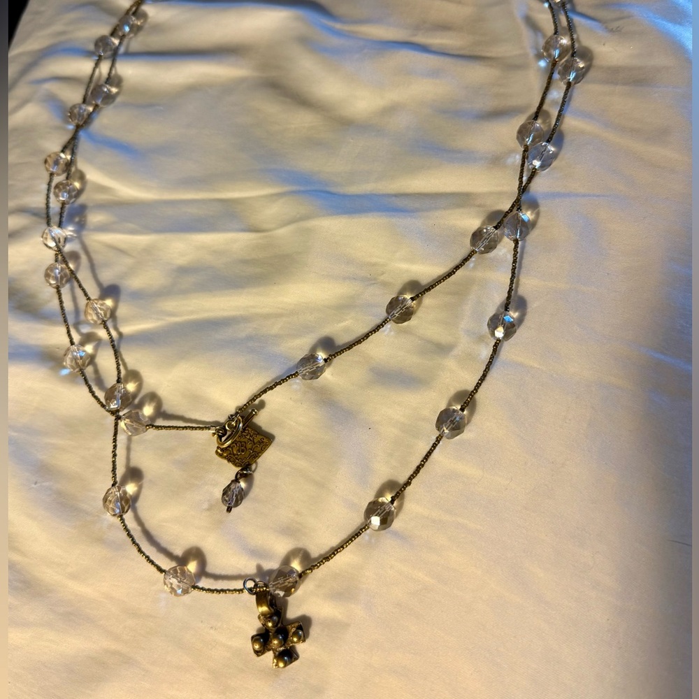 Elegant Gold and Clear Beaded Necklace